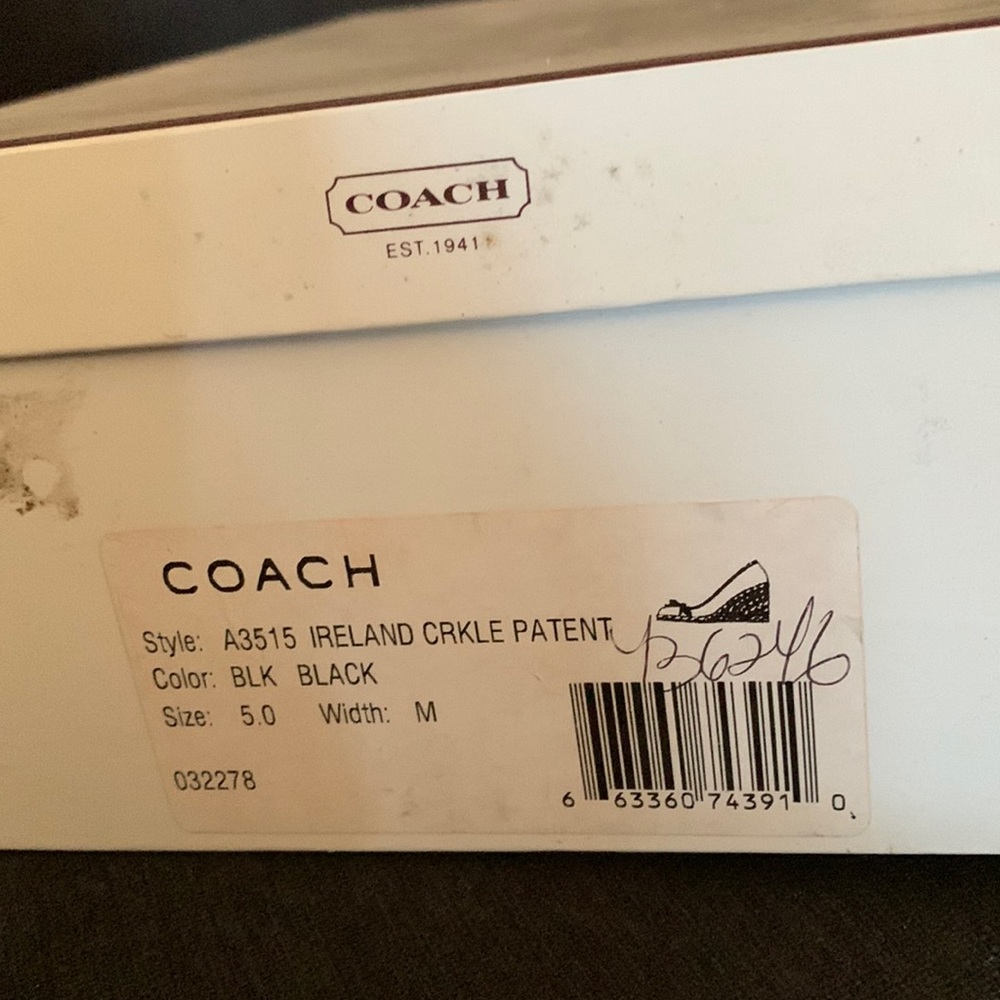 Coach patent leather cork/espadrilles wedges USED